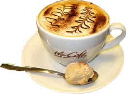 food & Cappuccino free transparent png image.