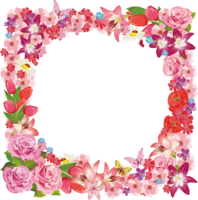 flowers & Floral frame free transparent png image.