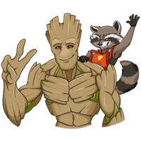 fantasy & Groot free transparent png image.