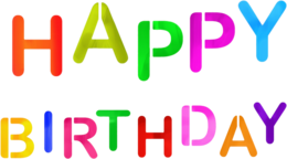 words phrases & Happy Birthday free transparent png image.