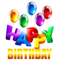 words phrases & Happy Birthday free transparent png image.