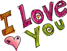 words phrases & I love you free transparent png image.