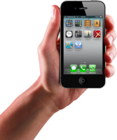 electronics & phone in hand free transparent png image.