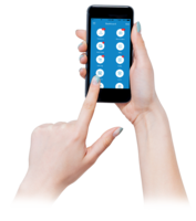 electronics & phone in hand free transparent png image.