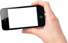 electronics & Phone in hand free transparent png image.
