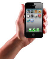 electronics & Phone in hand free transparent png image.