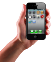 electronics & phone in hand free transparent png image.