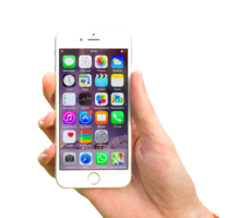 electronics & phone in hand free transparent png image.