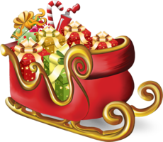 holidays & Santa sleigh free transparent png image.