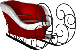 holidays & Santa sleigh free transparent png image.