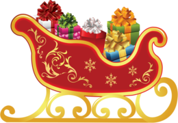 holidays & Santa sleigh free transparent png image.