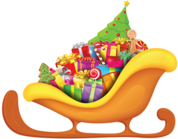 holidays & Santa sleigh free transparent png image.