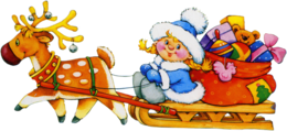 holidays & Santa sleigh free transparent png image.